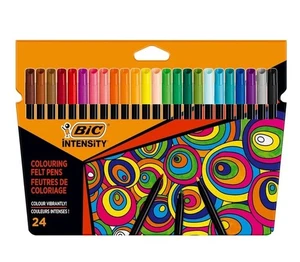 Penne punta feltro intensità BIC 24 confezioni pennino fine inchiostro lavabile colori vivaci - Foto 1 di 3