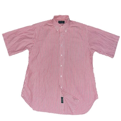 Gitman Bros VTG Oxford Shirt Mens M 15 1/2 Red White Striped Short Sleeve USA - Image 1 of 4
