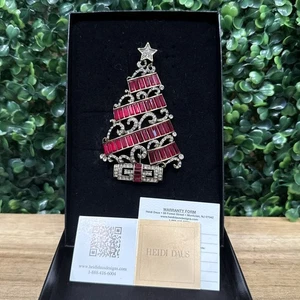 Nuovo con scatola! Spilla grande per albero di Natale in cristallo HEIDI DAUS "Deco the Halls" - Foto 1 di 8