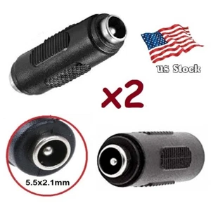 2Pcs DC Power Female to Female Jack Adapter 5.5x2.1mm Connector For CCTV Camera - Picture 1 of 4