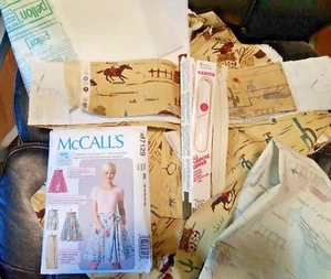 McCall's M7129 Wrap Skirt Includes Western Cowgirl Equestrian Fabric STARTED CUT - Picture 1 of 7