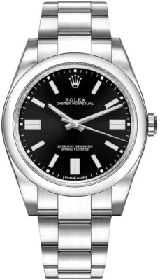 Reloj Rolex Oyster Perpetual negro esfera bastón acero automático 41 mm para hombre 124300 Foto 1 de 4