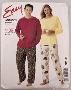 2003 MCCALL'S Stitch' N Save 4136 Misses' Men's Teen Boys' Top Pull On Pants SML - Picture 1 of 3