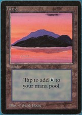 Island (C Dark Purple) Beta HEAVILY PLD Basic Land CARD (245985) ABUGames