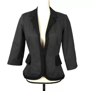 Cartonnier Anthropologie Peplum Blazer Giacca Donna 4 Nero Grigio Scuro Arrivetta - Foto 1 di 9