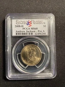 2008 D $1 PCGS MS68 Pos A Satin Finish Andrew Jackson Dollar - Picture 1 of 6