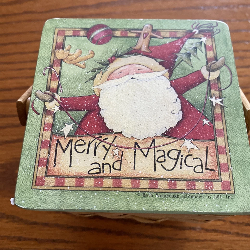 Christmas Wicker Basket “Merry And Magical” Santa Designed By Beth Yarbrough - Image 1 of 4