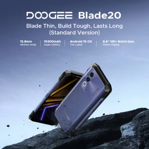 DOOGEE Blade20 IP68 Waterproof Phone Android 15 NFC 6.6 inch 90Hz 10300mAh 16MP - Picture 1 of 15