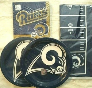 Kit forniture per feste LOS ANGELES RAMS NFL FOOTBALL con piatti, tovaglioli e copritavolo - Foto 1 di 7