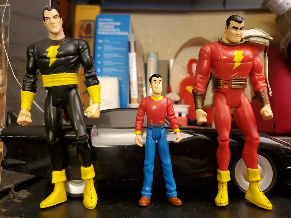 DC Direct Shazam Deluxe Action Figure Lot Captain Marvel, Billy and Black Adam. - Image 1 of 4