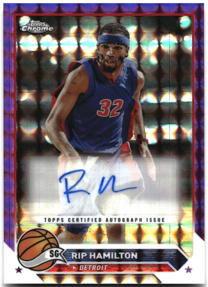 2023-24 Topps Chrome Rip Hamilton Auto Purple Geometric Refractors - Image 1 of 2