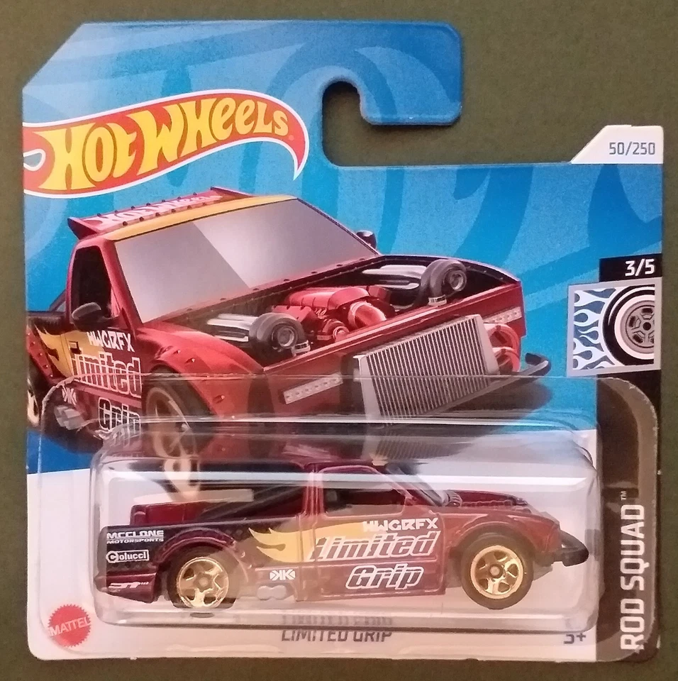 HOT WHEELS 2024, AGARRE LIMITADO, ROJO METÁLICO, TARJETA CORTA. Foto 1 de 1