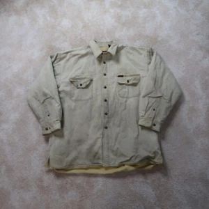 Wolverine Fleece Lined Corduroy Shirt Men's XL Long Sleeve Button Front Biege - Picture 1 of 14