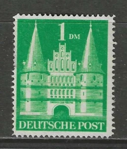 Deutschland 1948 Alliierte Besetzung 1 Mark Holstentor Perf. 14 postfrische**, 186,00 $ - Bild 1 von 1