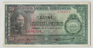 PORTUGUESE GUINEA 50 Escudos 1964, P-40a PG52f, Print=140k, Rare. (washed) 574 - Picture 1 of 2