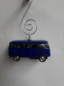 60er Jahre Volkswagen Samba Bus blau 1:64 th. Waage Weihnachtsschmuck - Bild 1 von 4