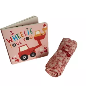 Libro tavola I Wheelie Love You bambino e coperta ricevimento stampa cuore 100% cotone - Foto 1 di 3