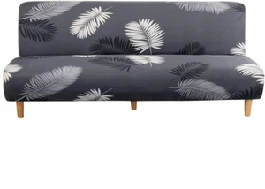 Armless Sofa Cover Futon Slipcover Stretch Elastic Folding Sofa Bed Non-Armrest - Picture 1 of 9