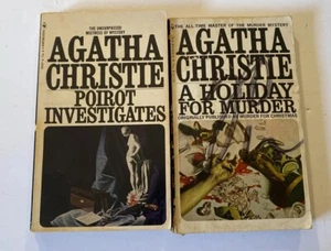 Agatha Christie A Holiday For Murder & Poirot Investigates  Vintage Bantam Pub - Bild 1 von 8