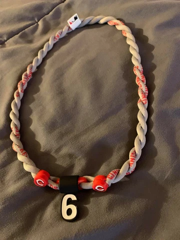 Cincinnati Reds JONATHAN INDIA #6 Double Rope Team Necklace 22" FAST! FREE! Cover
