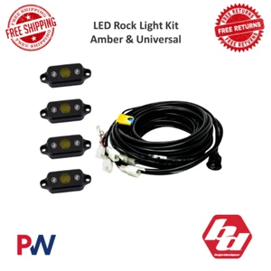 Baja Designs 447056 Amber LED Rock Light 4 Pack Kit Universal w/ Wiring Harness - Picture 1 of 4