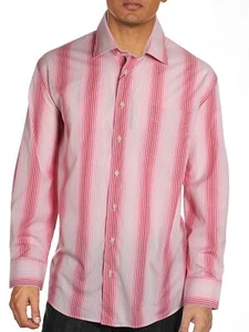 Arnold Zimberg Striped Button Down Sport Shirt (2XLarge, Pink) $260 2XL XX-Large - Picture 1 of 5
