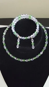 Czech Glass Faceted Oval&Round Beads 7mm Lilac Love Memory Wire Choker/Bangle - Picture 1 of 5