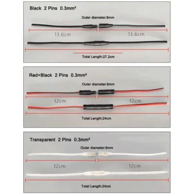 DC Waterproof Electrical Cable Wire Connector IP68 DC Power Cord 2 Pins 0.3mm² - Image 1 of 4