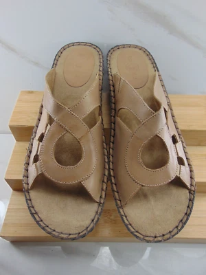Duck Head ANGIE Wedge Sandals SAND Leather Slides size 10 M (NEW WITH BOX) - Image 1 of 4