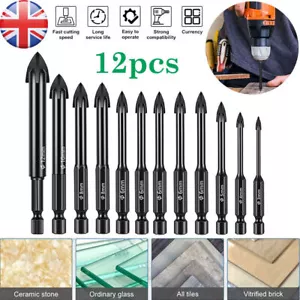 12Pcs Dry Diamond Drill Bits For Granite Tile Glass Porcelain Marble Ceramic UK - Picture 1 of 11