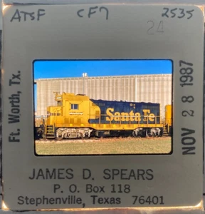 Vintage Train Slide Santa Fe 2535 CF7 Ft Worth Texas 1987 Kodak - Picture 1 of 3