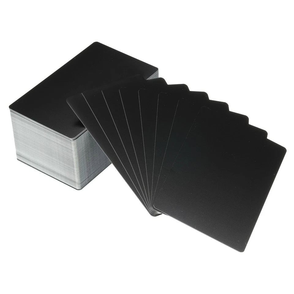 300pcs Metal Business Cards Blank Aluminum Laser Engrave Printable Black - Image 1 of 4