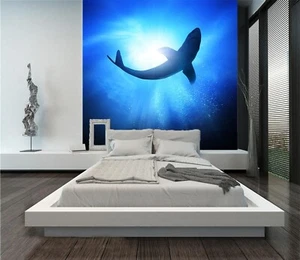 3D Sunshine Shark 3010 Wallpaper Mural Wall Print Wall Wallpaper Murals US Coco - Picture 1 of 11