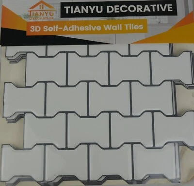 3D Peel and Stick Backsplash Self-Adhesive Wall Tiles for Kitchen/Bath- 5 Sheets - Image 1 of 4