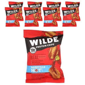2 X Wilde Brands, Protein Chips, Nashville Hot, 8 Bags, 1.34 oz (38 g) Each - Picture 1 of 3
