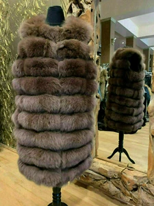 FUCHSWESTE PELZ WESTE BRAUN FOX FUR VEST FUCHS WESTE FELL WESTE PELZWESTE XL - Bild 1 von 9
