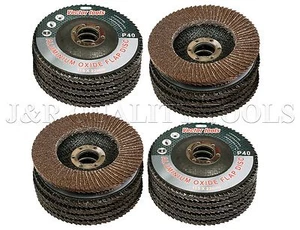 20 New 4-1/2" 100 Grit Flat Flap Disc Grinding Sanding Wheels 7/8" Arbor - Picture 1 of 1