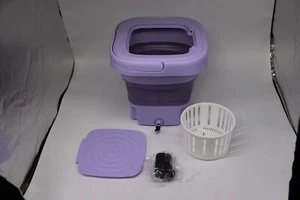 Portable Foldable Small Travel Camping Washing Machine Mini Washer 8L Purple - Picture 1 of 3