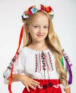 Ukrainian Girl Wreath Flower Floral Headdress Vinok rainbow - Picture 1 of 12