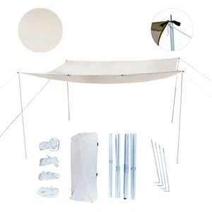 Sonnensegel mit 4 Stangen 3x4m UV-Schutz Wasserdicht Sonnenschutz Rechteck - Bild 1 von 4