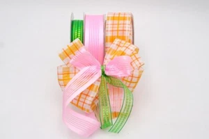 Valentines Day SALE! 5/8"+1"+1.5"x25YD Each Non-Wired Summer Garden Woven Ribbon - Picture 1 of 5