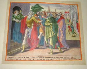 Gerard de Jode, planche en couleur de 1585, estampe Religieuse Rehaussée D'or - Imagen 1 de 12