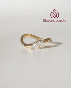 0.50Ct Marquise Lab Diamond Wave Band 10K Yellow Gold VS1/E IGI Wedding Ring - Picture 1 of 8