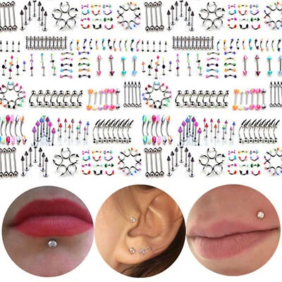 20-110Pcs Bulk Piercing Kit Body Piercing Set with Belly Tongue Nose Eyebrow Lip - image 1 of 4
