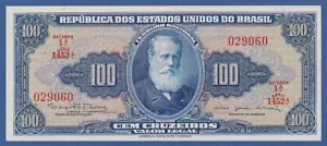 BRASIL / BRAZIL -- 100 CRUZEIROS ND ( 1964 ) -- aUNC -- SIGNATURE 14 - PICK 170c - Imagen 1 de 2