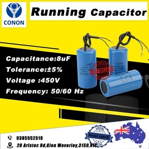 running capacitor 450V 8uF Motor Capacitor CBB60 50/60Hz high quality - Foto 1 di 4
