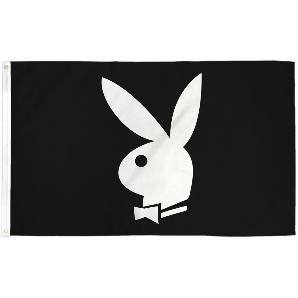 PLAYBOY BUNNY BLACK/ WHITE FLAG 3X5 POLYESTER - Image 1 of 1
