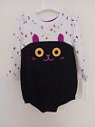 Cat & Jack Baby Girl Black Cat One-Piece Outfit with Ruffle Halloween NWT