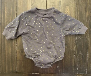 Easy Peasy Baby Sweatshirt Body 0-3 Monate anthrazit gepunktet Bio Baumwolle - Bild 1 von 3