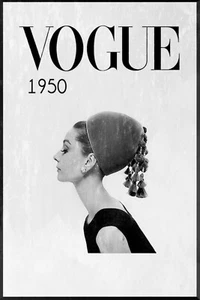 Vogue 1950's Magazine Cover Image Vintage Retro Style Metal Sign - Picture 1 of 5